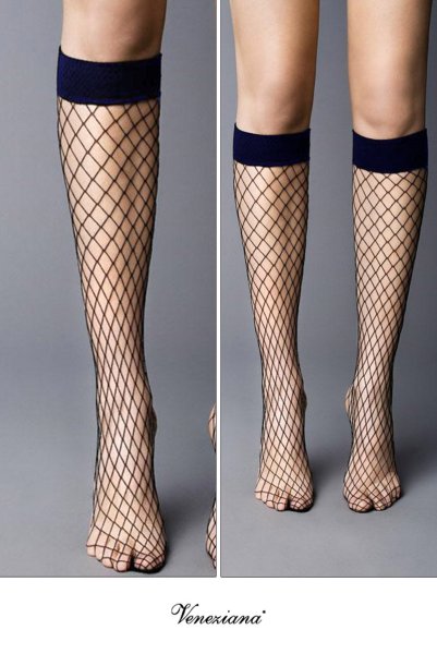 画像2: RETE GRANDI High Socks marine  | ハイソックス・網・ダークネイビー | Veneziana ベネチアナ (2)