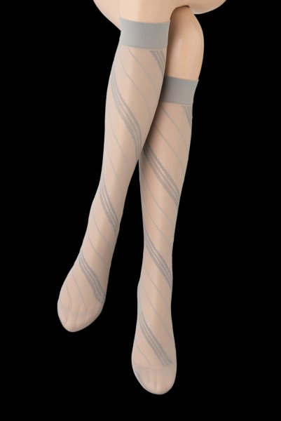 画像5: SPIGA LUREX High grigio silver  | ハイソックス・ストライプ・グレー×シルバー | Veneziana ベネチアナ (5)