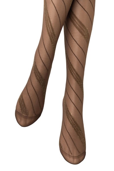 画像4: SPIGA LUREX High cappucino  | ハイソックス・ストライプ・ブラウン×ゴールド | Veneziana ベネチアナ (4)