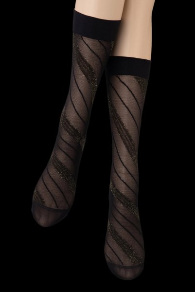 画像5: SPIGA LUREX High nero oro  | ハイソックス・ストライプ・ブラック×ゴールド | Veneziana ベネチアナ (5)