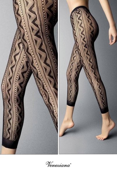 画像2: PANTA GIULIETTA 20 nero  | レギンス・網・メッシュ・20デニール・ブラック | Veneziana ベネチアナ (2)