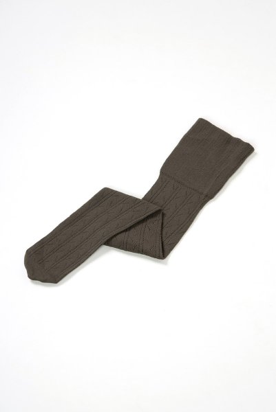 画像7: EMILLY Zak grafitto  | ニーハイソックス・ストライプ・模様編み・カーキグレー | Veneziana ベネチアナ (7)