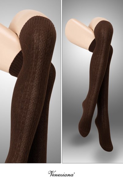 画像2: CORTINA ACRYLICO Zak cappucino  | ニーハイソックス・アーガイル柄・ブラウン | Veneziana ベネチアナ (2)