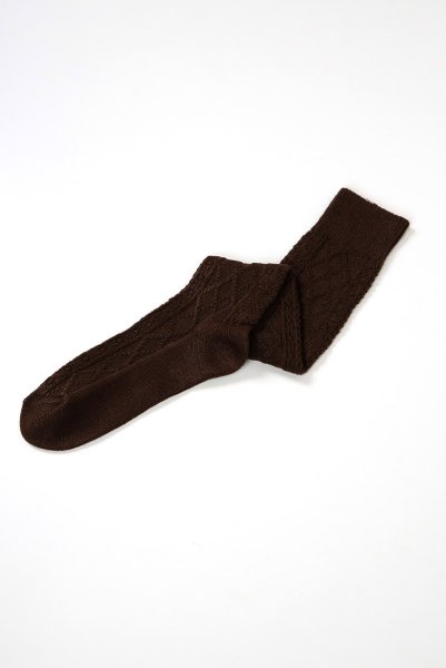 画像7: CORTINA ACRYLICO Zak cappucino  | ニーハイソックス・アーガイル柄・ブラウン | Veneziana ベネチアナ (7)