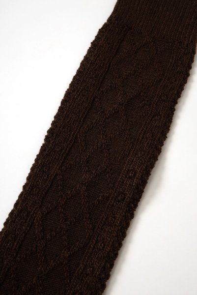 画像8: CORTINA ACRYLICO Zak cappucino  | ニーハイソックス・アーガイル柄・ブラウン | Veneziana ベネチアナ (8)