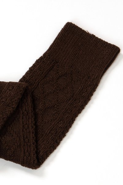 画像9: CORTINA ACRYLICO Zak cappucino  | ニーハイソックス・アーガイル柄・ブラウン | Veneziana ベネチアナ (9)