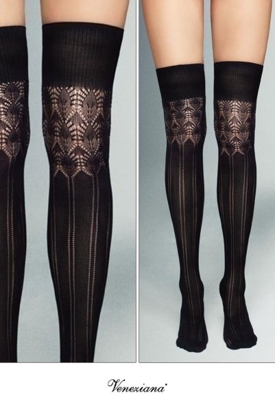 画像2: DOROTHY MICRO Zak nero  | ニーハイソックス・ストライプ・ブラック | Veneziana ベネチアナ (2)