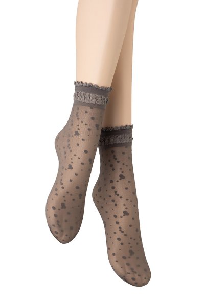 画像3: ELVIRA grafitto  | ショートストッキング・ドット柄・グレー | Veneziana ベネチアナ (3)