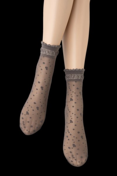 画像7: ELVIRA grafitto  | ショートストッキング・ドット柄・グレー | Veneziana ベネチアナ (7)