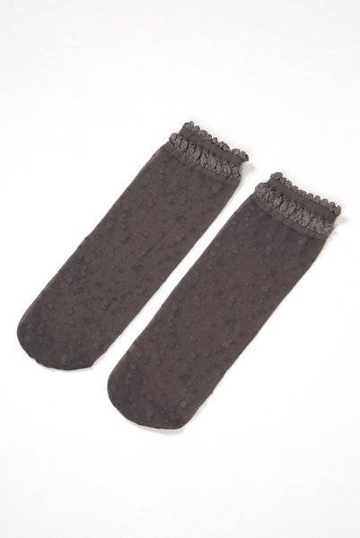 画像8: ELVIRA grafitto  | ショートストッキング・ドット柄・グレー | Veneziana ベネチアナ (8)