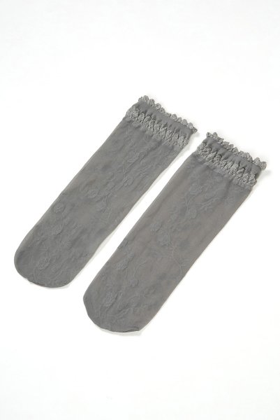 画像7: GALENA grey  | ショートストッキング・花柄・グレー | Veneziana ベネチアナ (7)