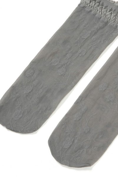 画像8: GALENA grey  | ショートストッキング・花柄・グレー | Veneziana ベネチアナ (8)