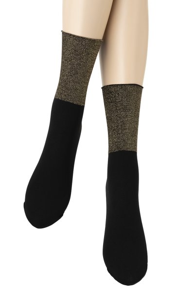 画像3: JASMINE-nero-oro  | ショートストッキング・ブラック×ゴールド | Veneziana ベネチアナ (3)