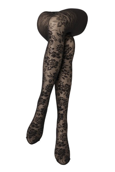 画像2: ROXANE nero  | 柄タイツ 20デニール・花柄・ブラック | Veneziana ベネチアナ (2)