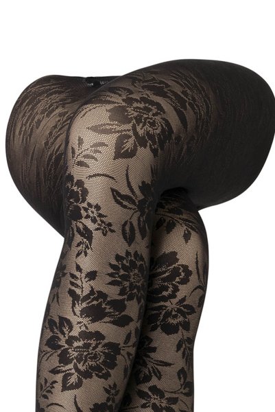 画像3: ROXANE nero  | 柄タイツ 20デニール・花柄・ブラック | Veneziana ベネチアナ (3)