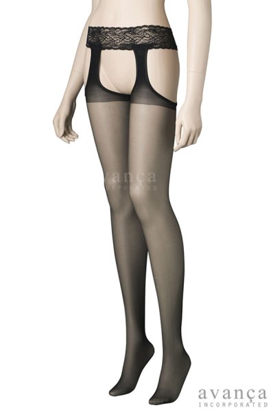 画像3: SEXY STRIP  | サスペンダーストッキング 20デニール ・黒 | Veneziana ベネチアナ (3)