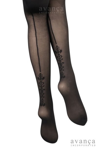 画像5: RIGA FIORI  | 柄ストッキング 20デニール・バックシーム柄・ブラック | Veneziana ベネチアナ (5)