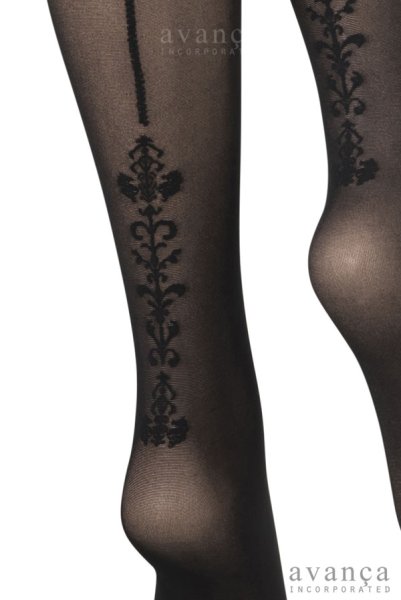 画像6: RIGA FIORI  | 柄ストッキング 20デニール・バックシーム柄・ブラック | Veneziana ベネチアナ (6)