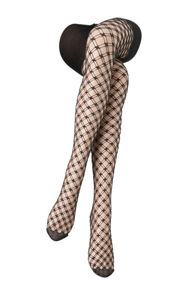 画像3: LILLY nero  | 網タイツ・大格子・ダイヤモンドネット・ブラック×シルバー | Veneziana ベネチアナ (3)