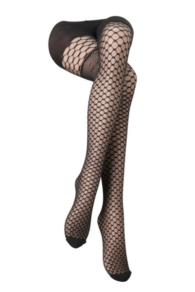 画像4: ZOE 20 nero  | 柄ストッキング 20デニール・ガーター風・幾何学柄・ブラック | Veneziana ベネチアナ (4)