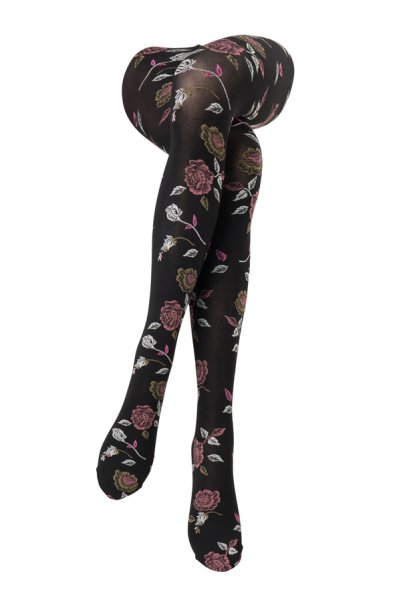 画像3: ROSA 60 nero  | 柄タイツ 60デニール・バラ柄・ブラック | Veneziana ベネチアナ (3)