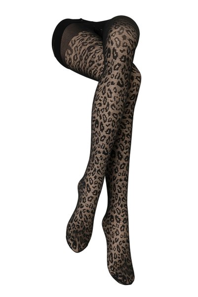 画像4: LEOPARDO 20 nero  | ストッキング 20デニール・レオパード柄・ブラック | Veneziana ベネチアナ (4)
