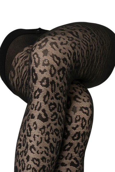 画像5: LEOPARDO 20 nero  | ストッキング 20デニール・レオパード柄・ブラック | Veneziana ベネチアナ (5)
