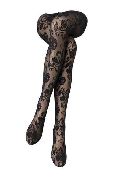 画像3: FIORI nero  | ストッキング 20デニール・花柄・ブラック | Veneziana ベネチアナ (3)