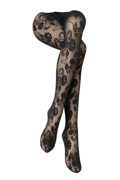 画像4: FIORI nero  | ストッキング 20デニール・花柄・ブラック | Veneziana ベネチアナ (4)