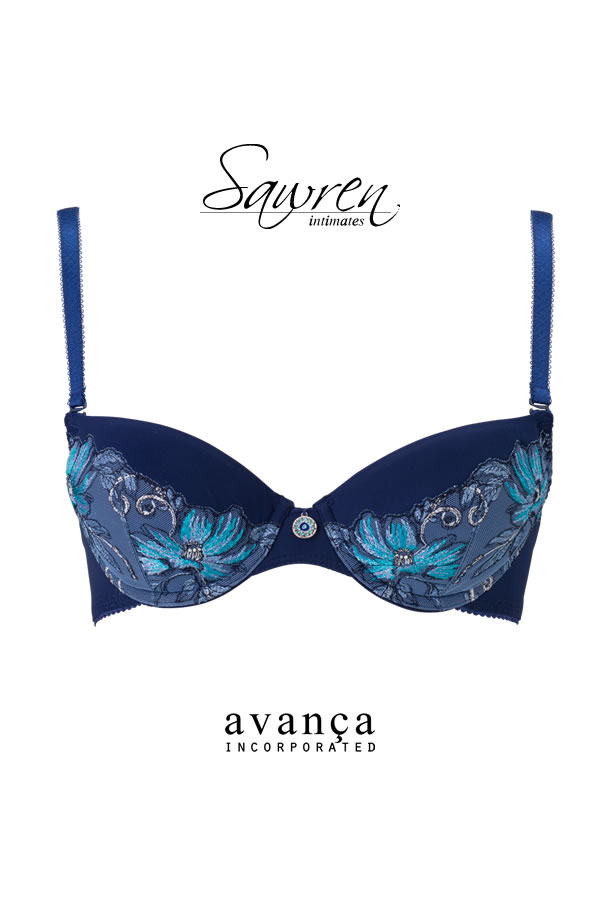 サブレン通販 3 4カップブラジャー クリーム花柄レース リフトアップ 高級インポートランジェリーsplash